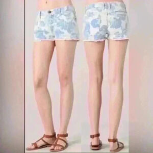 🌻Current/Elliott Blue Rose Print Boyfriend Shorts Size 26